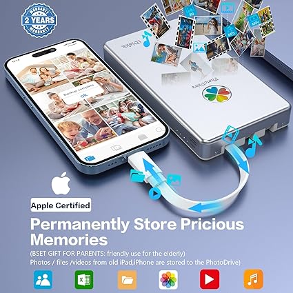 iDiskk 4TB App-le Certified External Hard Drive for iPhone iPad